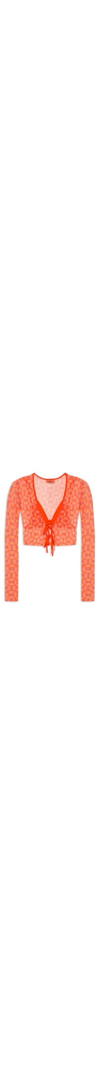 Blusa Feminina Tule Estampado - Laranja