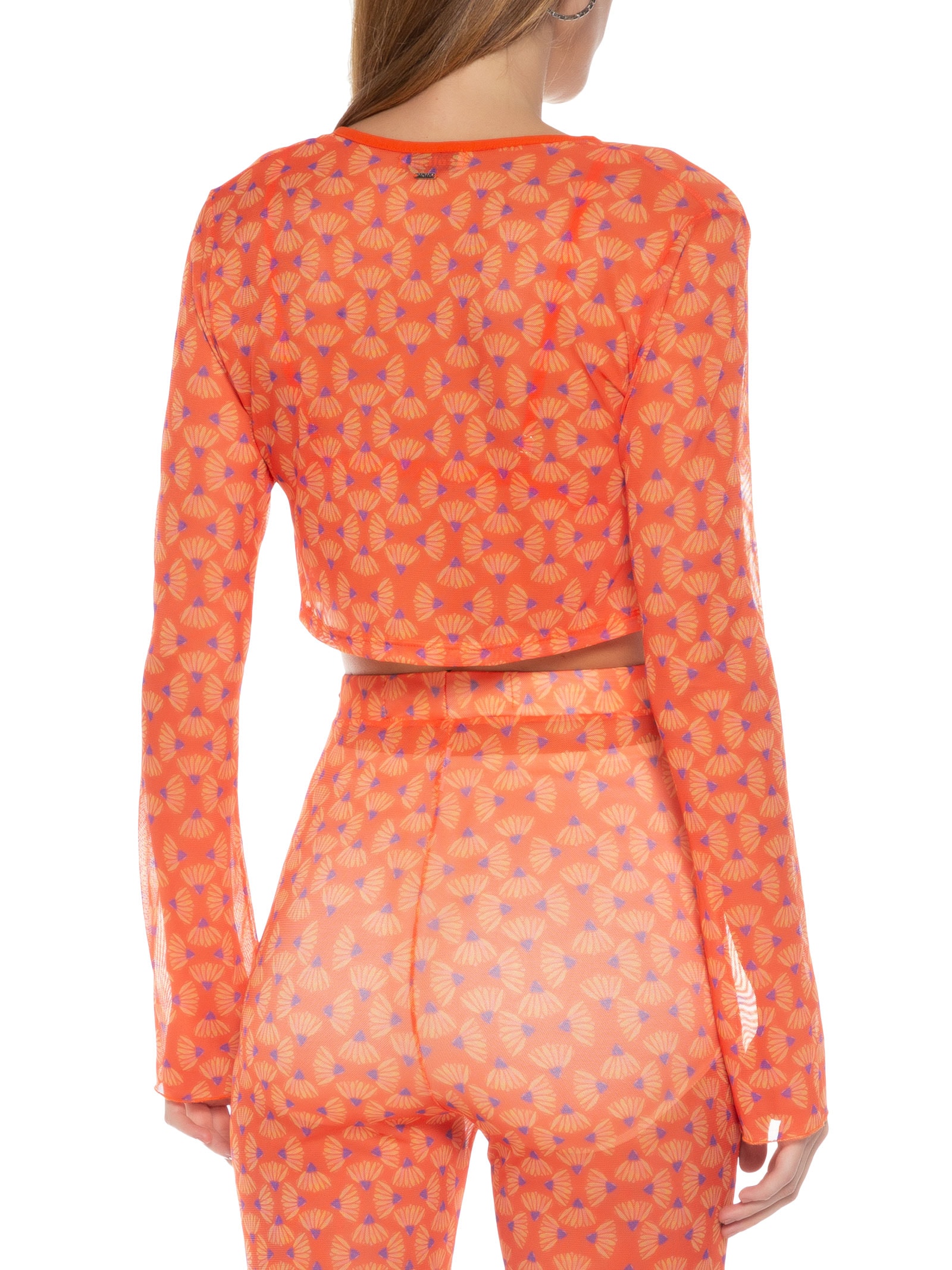 Blusa Feminina Tule Estampado Laranja Colcci
