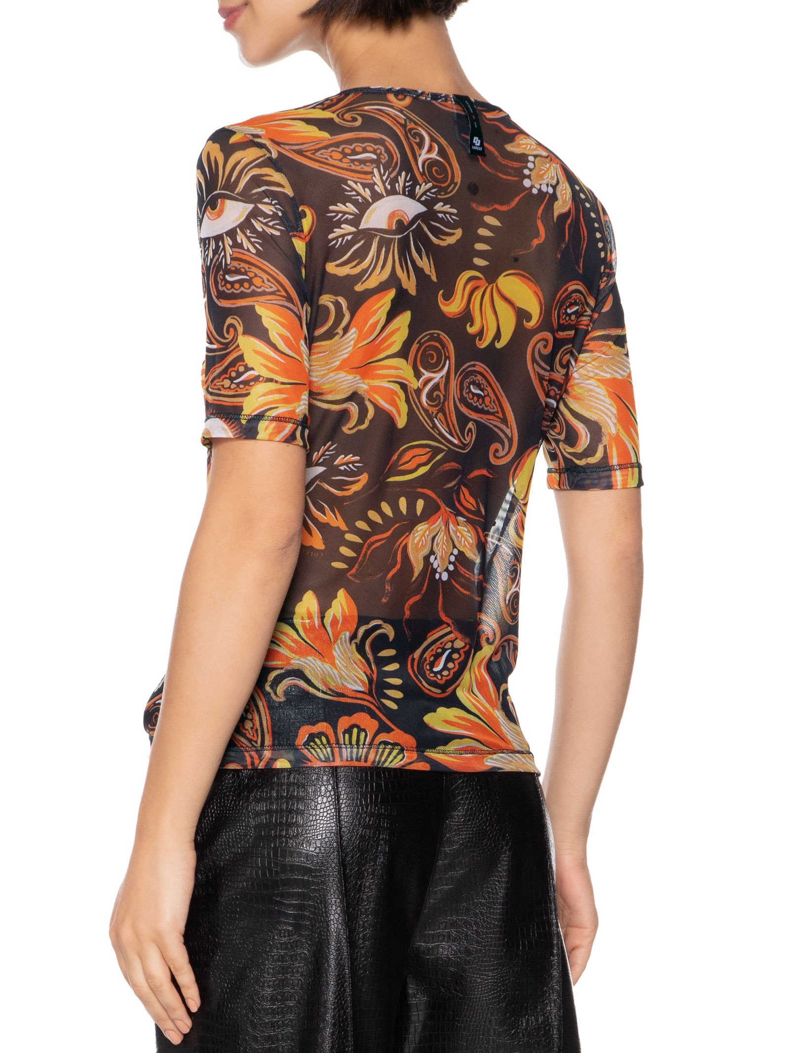 Blusa Feminina Tule Estampado Marrom Colcci