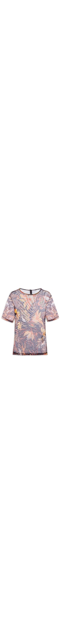 Blusa Feminina Tule Estampado - Marrom