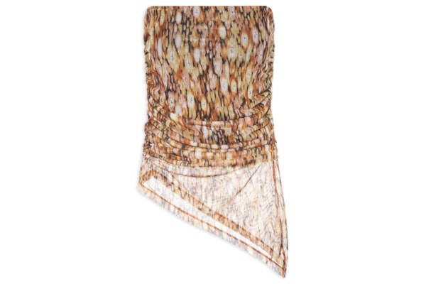 Blusa Feminina Tule Estampado - Marrom