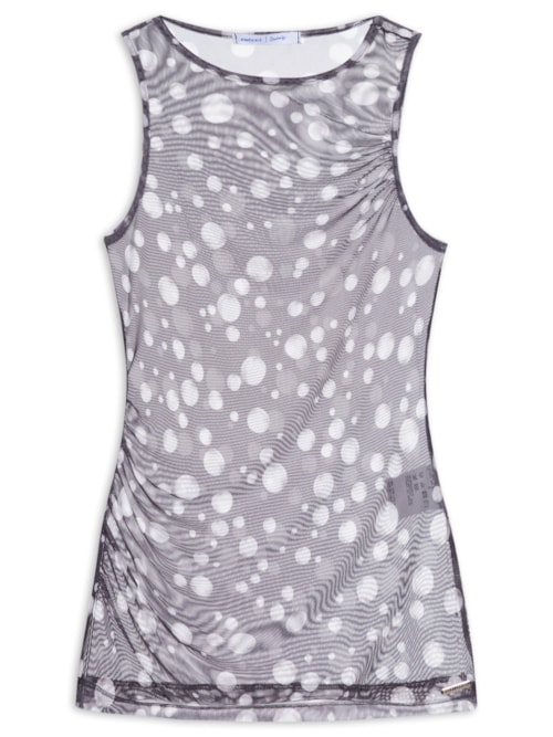 Blusa Feminina Tule Estampado – Preto