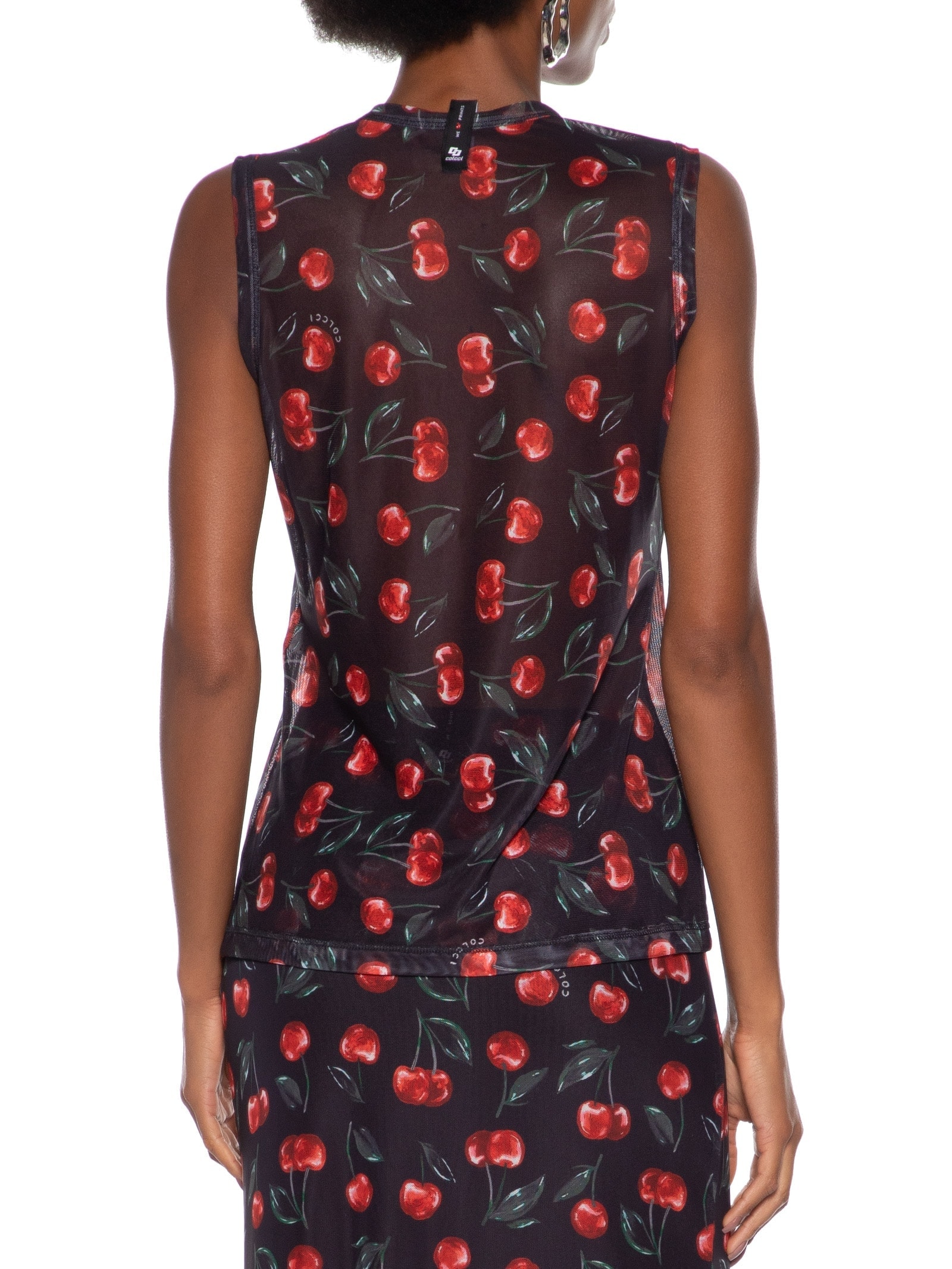 Blusa Feminina Tule Estampado Preto Colcci