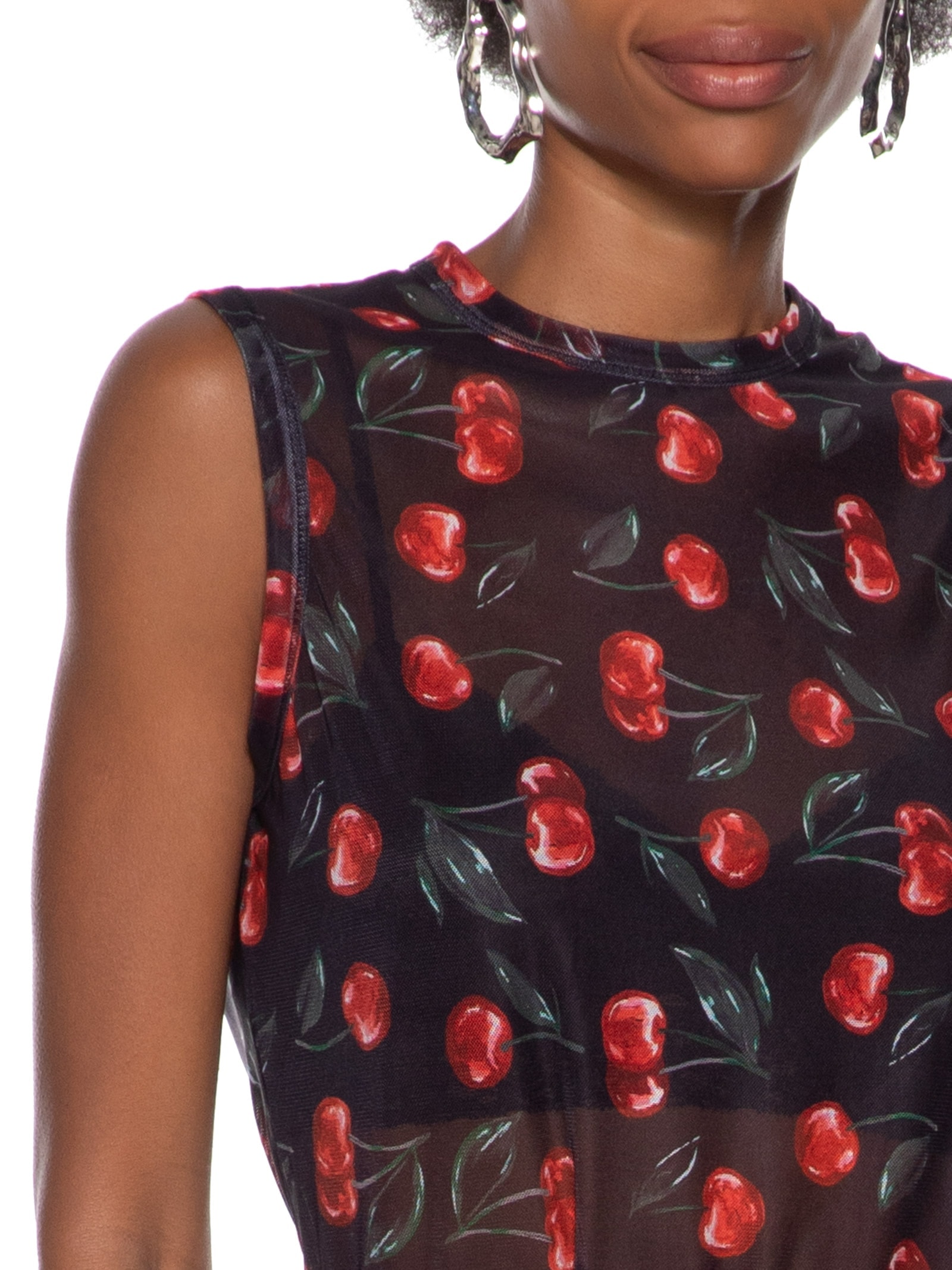 Blusa Feminina Tule Estampado Preto Colcci