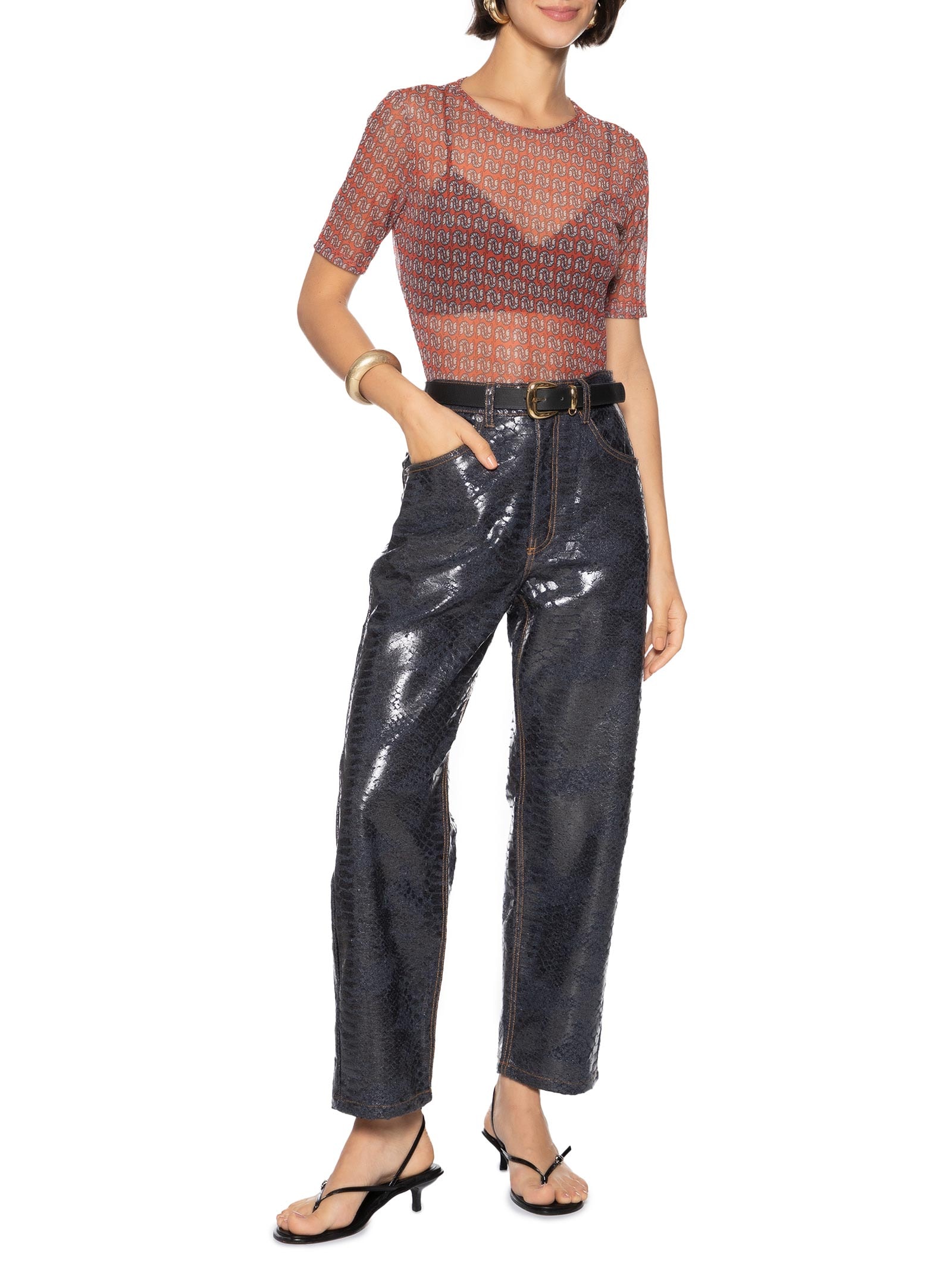 Blusa Feminina Tule Estampado Rosa Colcci