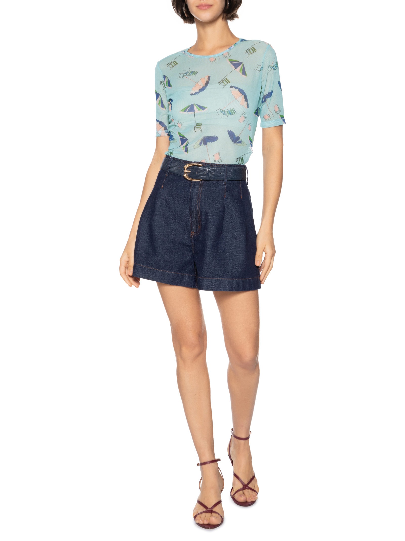 Blusa Feminina Tule Estampado Verde Colcci