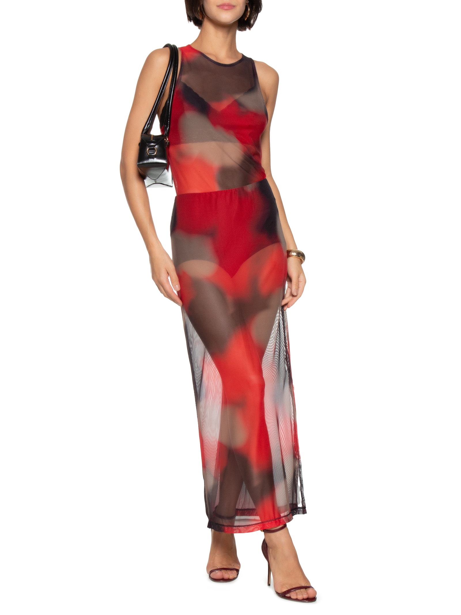 Blusa Feminina Tule Estampado Vermelho Colcci