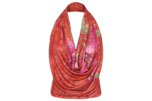 Blusa Feminina Tule Floral Orquídea - Vermelho