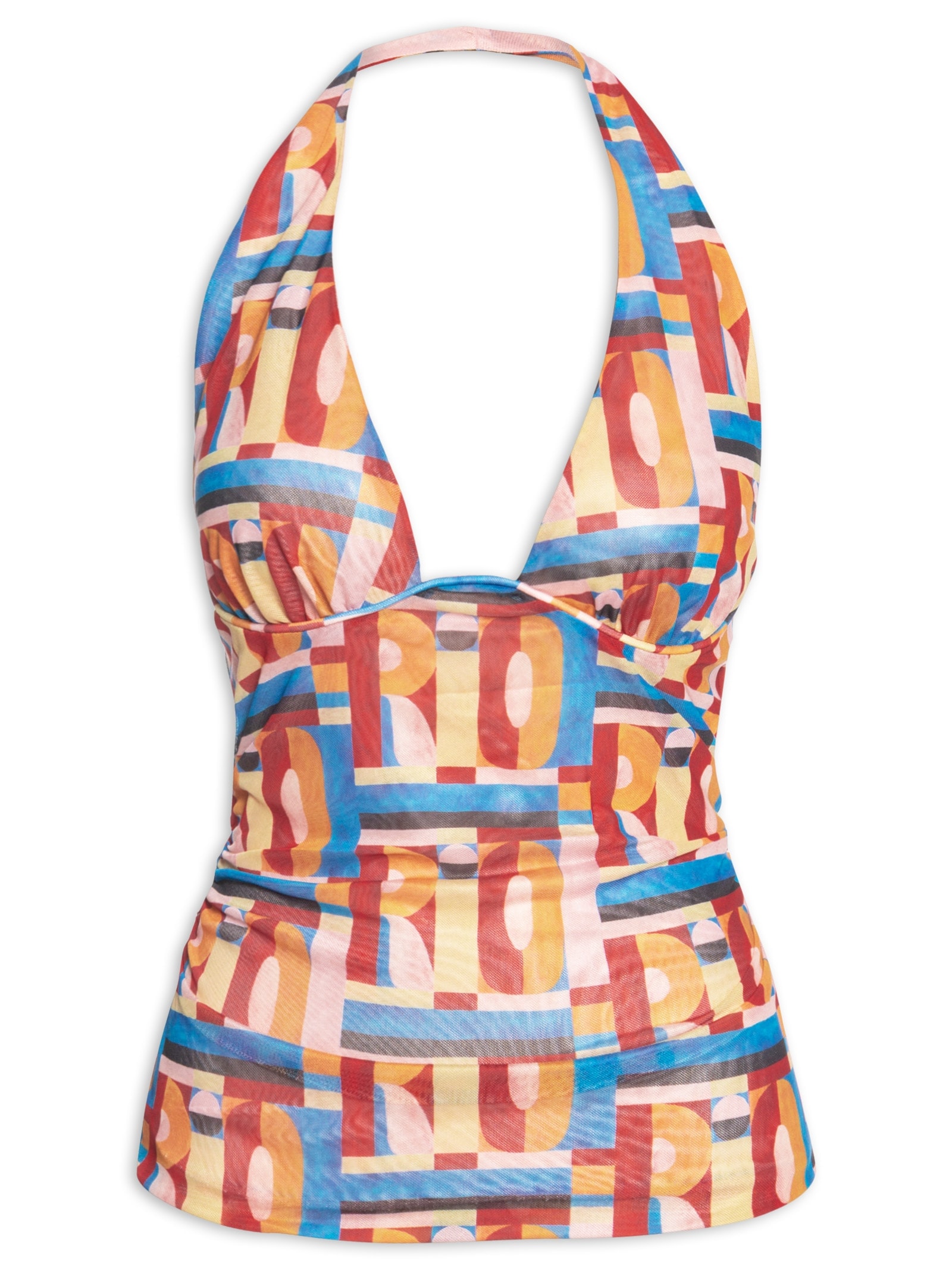 Blusa Feminina Tule Frente Única Rio Gráfico Rosa Farm