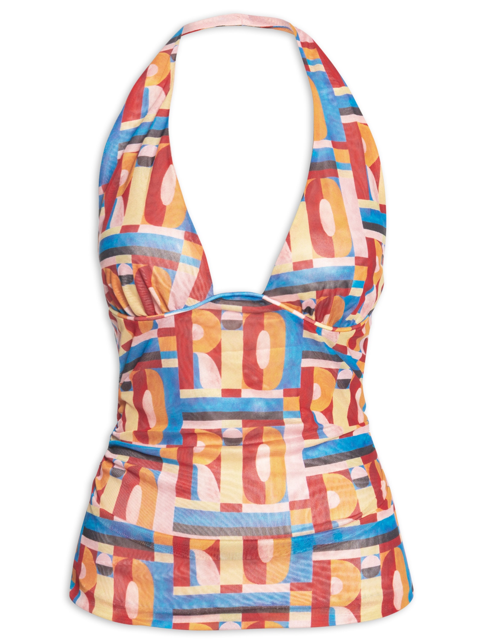 Blusa Feminina Tule Frente Única Rio Gráfico Rosa Farm