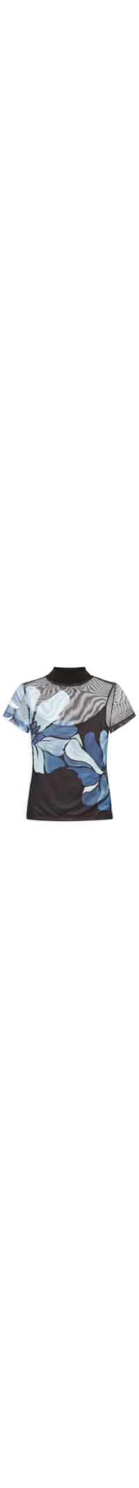 Blusa Feminina Tule Jardim De Amora - Preto