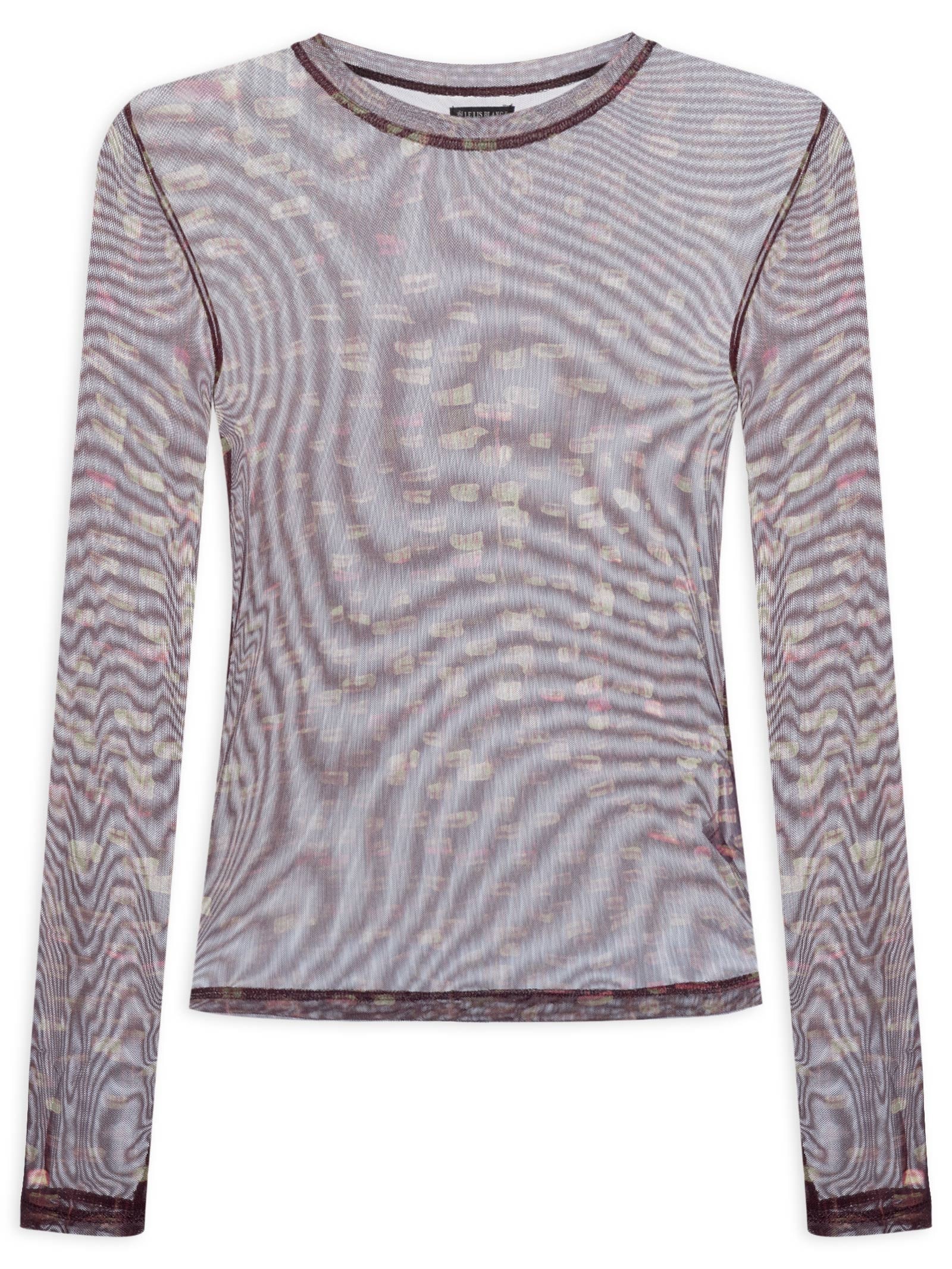 Blusa Feminina Tule Joana Brilho Marrom Le Lis