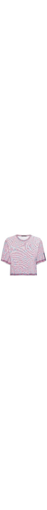 Blusa Feminina Tule Manga Curta Floral - Roxo