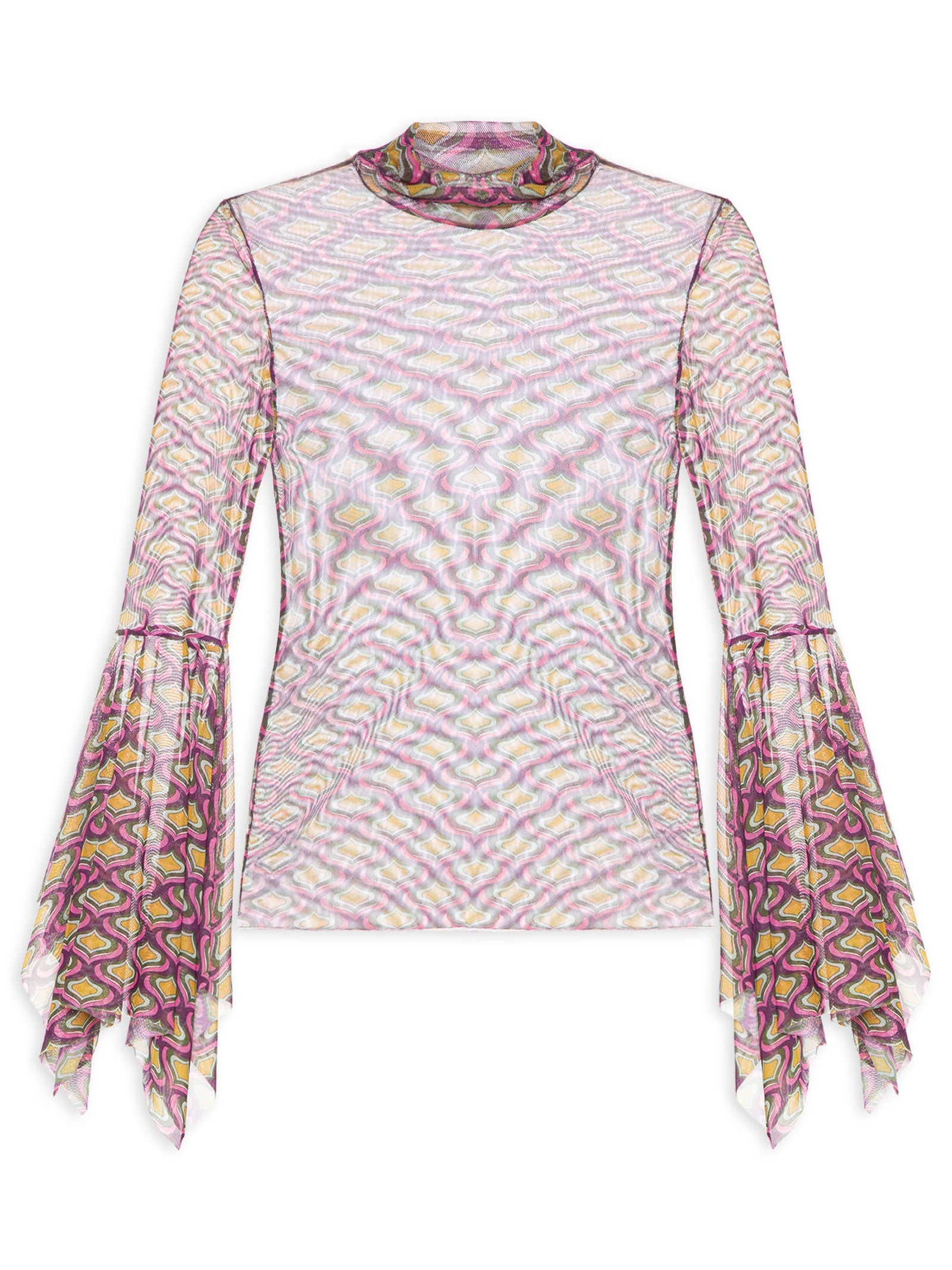 Blusa Feminina Tule Manga Longa Amarelo Animale