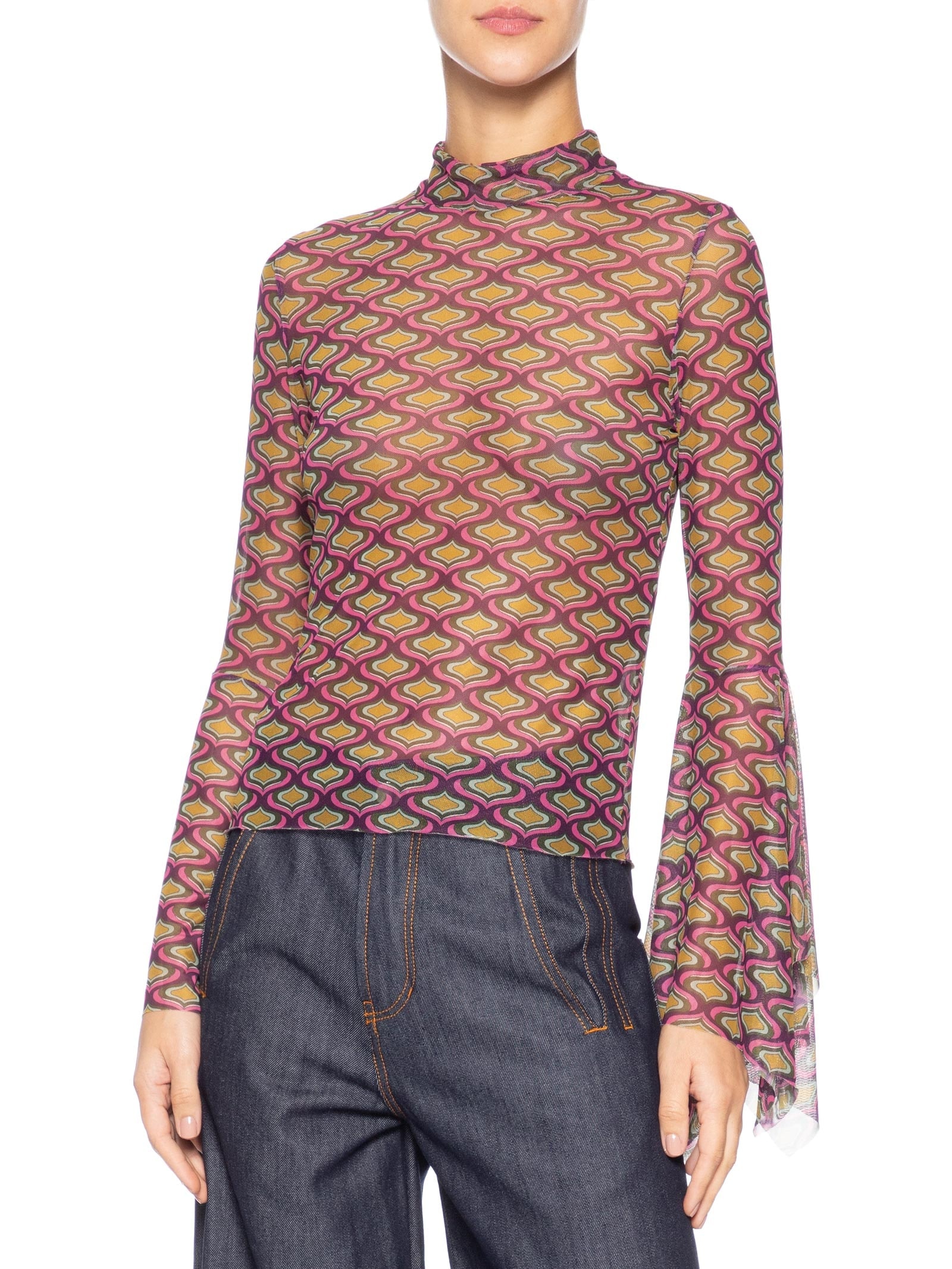 Blusa Feminina Tule Manga Longa Amarelo Animale