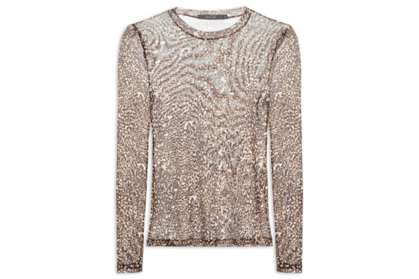Blusa Feminina Tule Manga Longa Estampa Kira - Animal Print