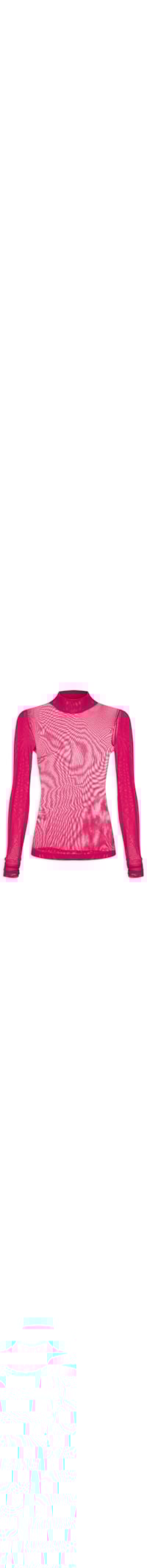 Blusa Feminina Tule Manga Longa Franzida - Vermelho