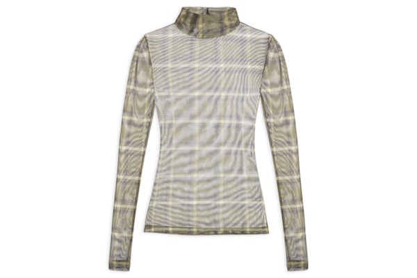 Blusa Feminina Tule Manga Longa Xadrez - Verde