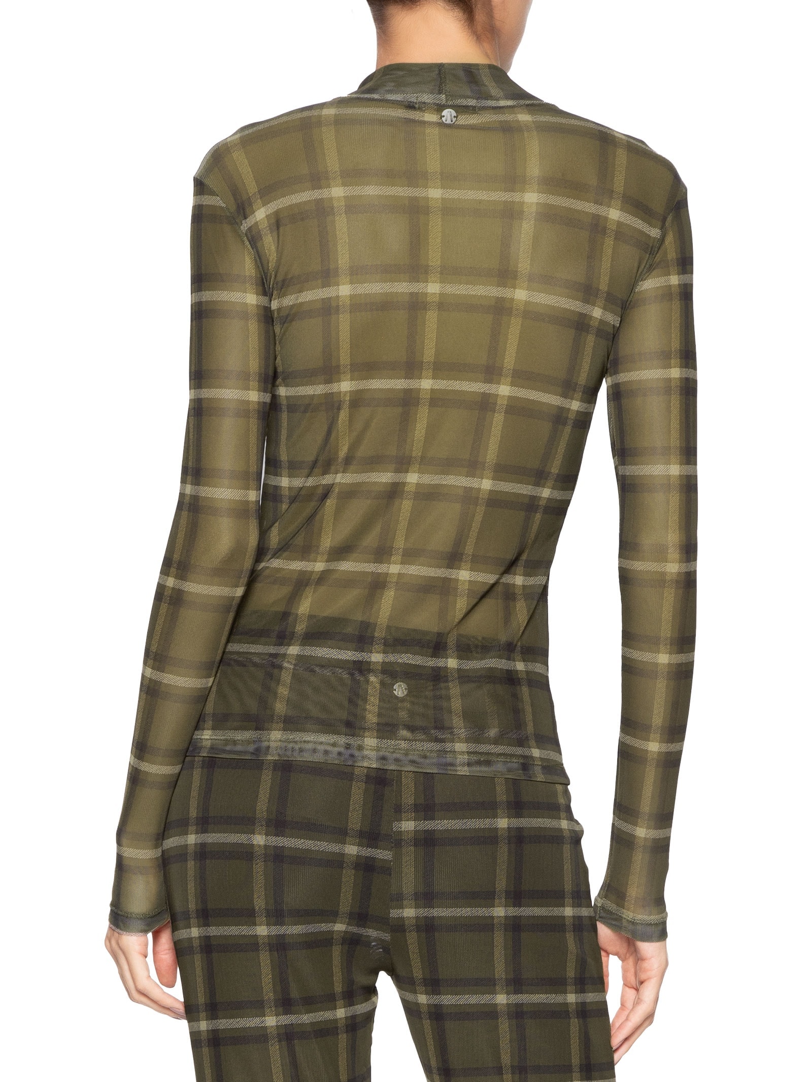 Blusa Feminina Tule Manga Longa Xadrez Verde Animale Jeans