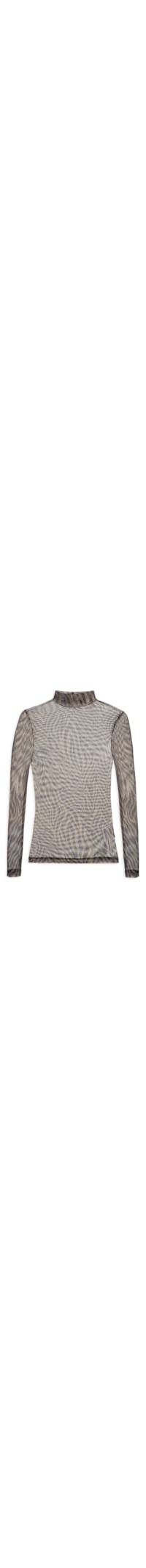 Blusa Feminina Tule Manga Longa Zebra - Marrom