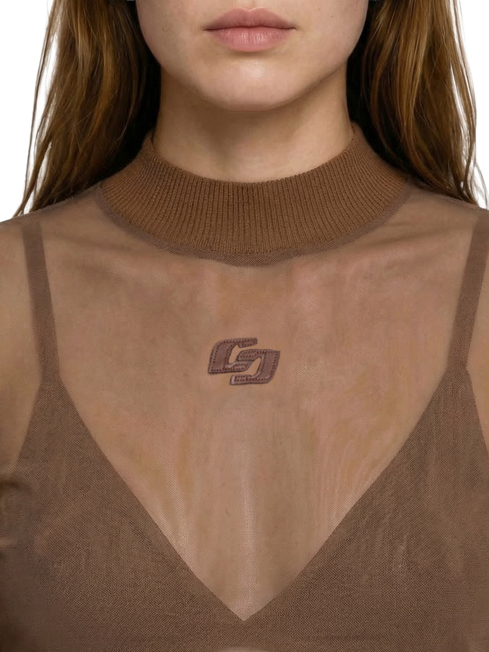 Blusa Feminina Tule Marrom Colcci