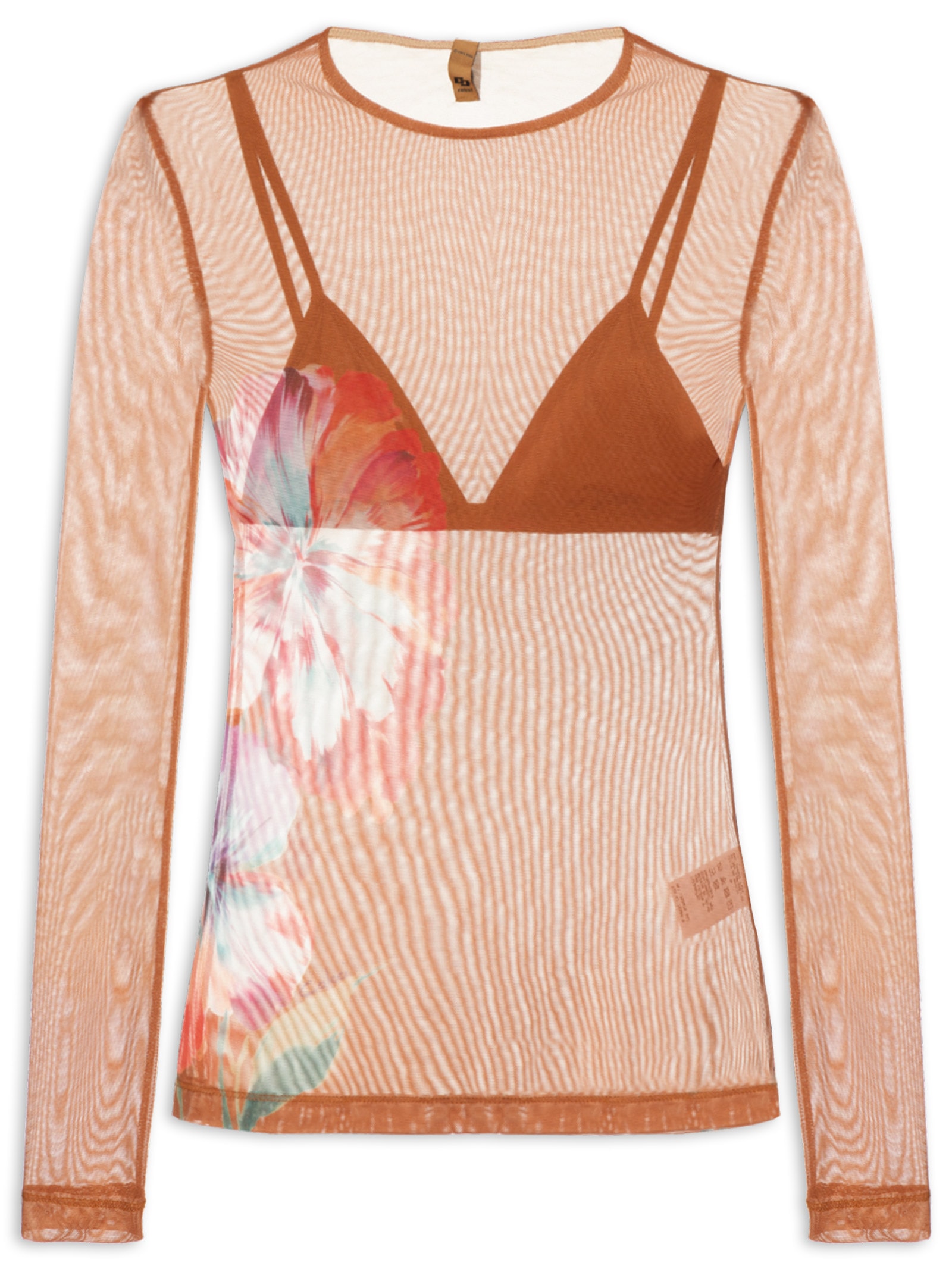 Blusa Feminina Tule Marrom Colcci