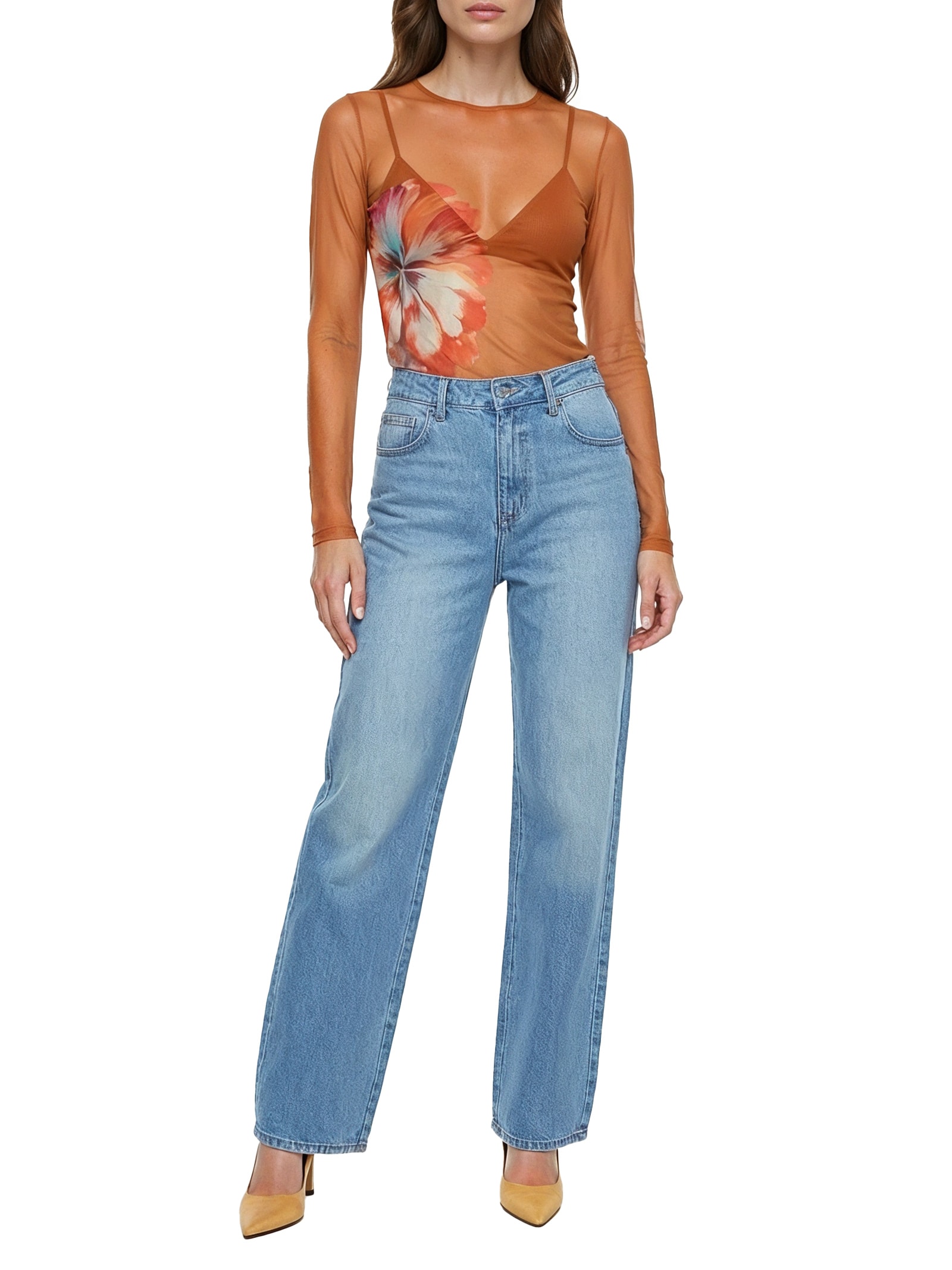 Blusa Feminina Tule Marrom Colcci