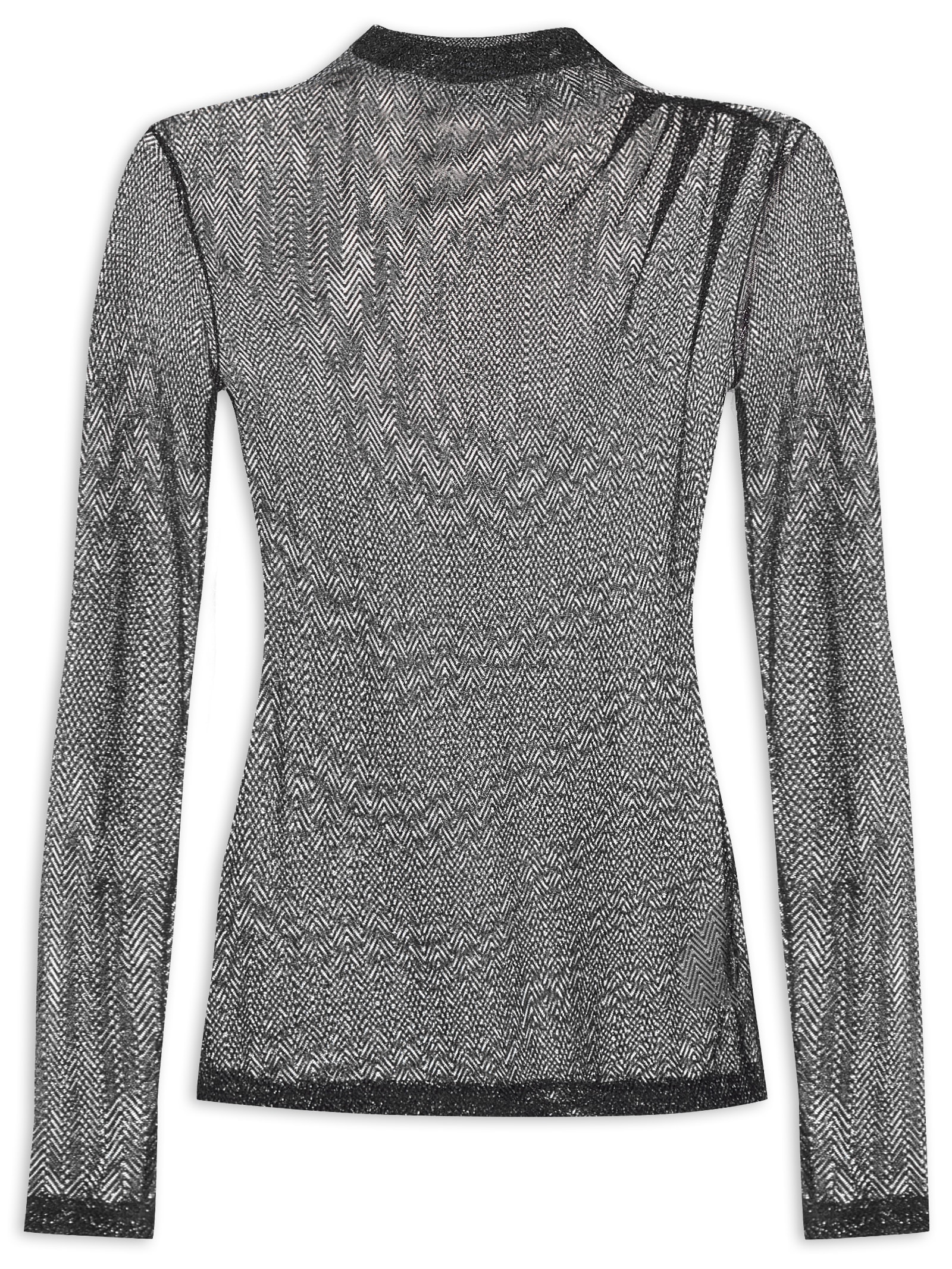 Blusa Feminina Tule Metalizado Preto Colcci