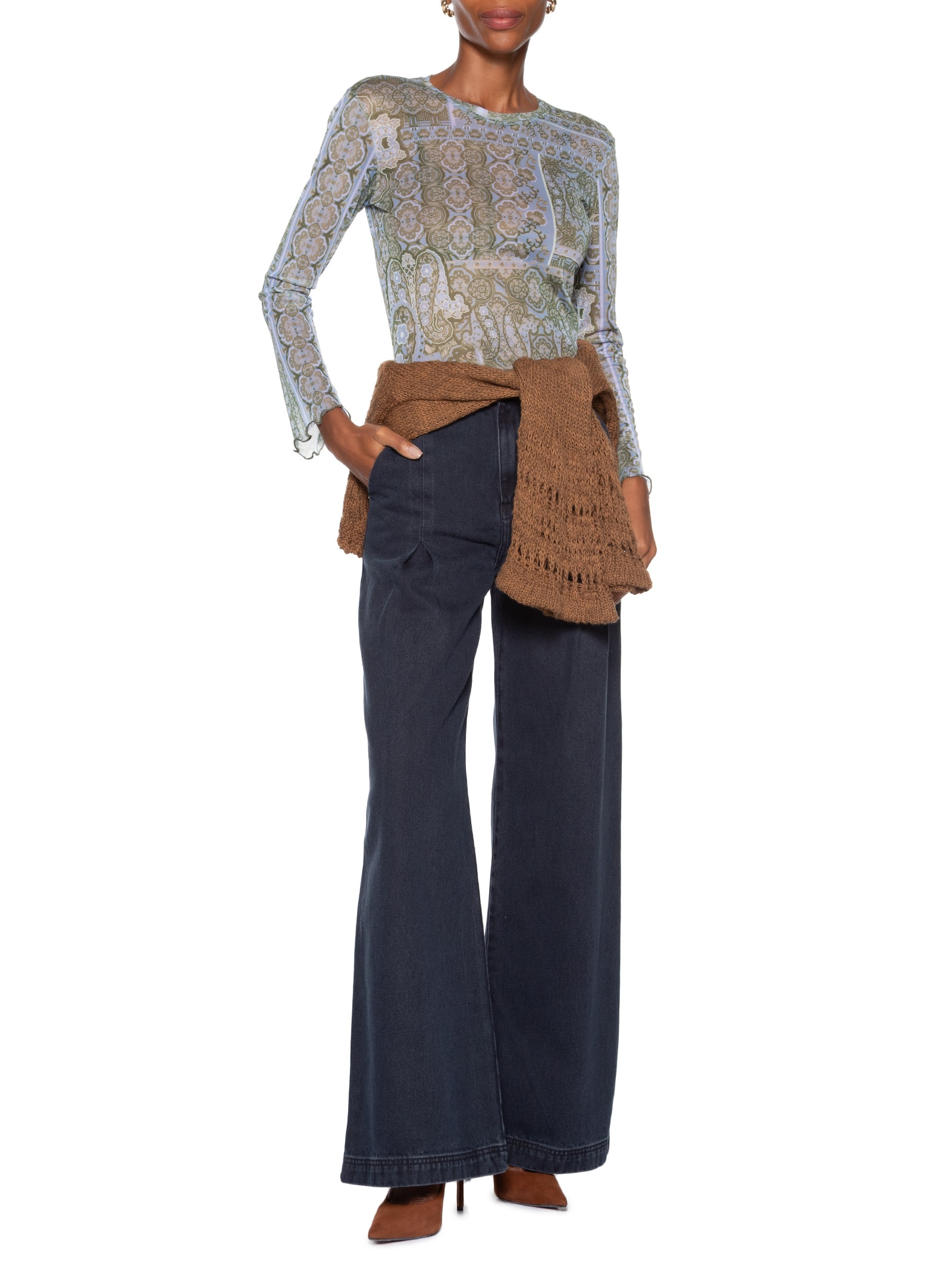 Blusa Feminina Tule Paisley Azul Le Lis