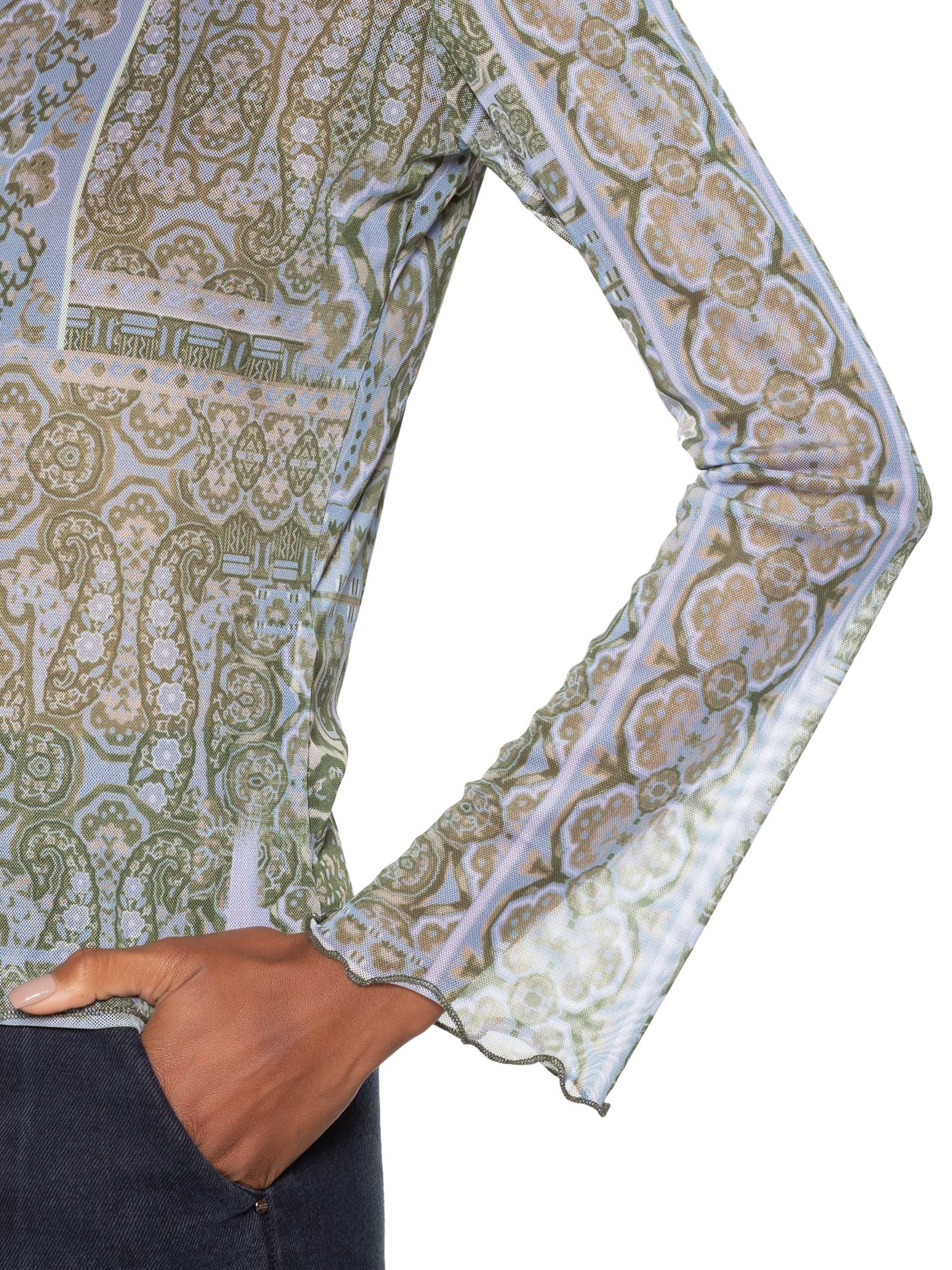 Blusa Feminina Tule Paisley Azul Le Lis