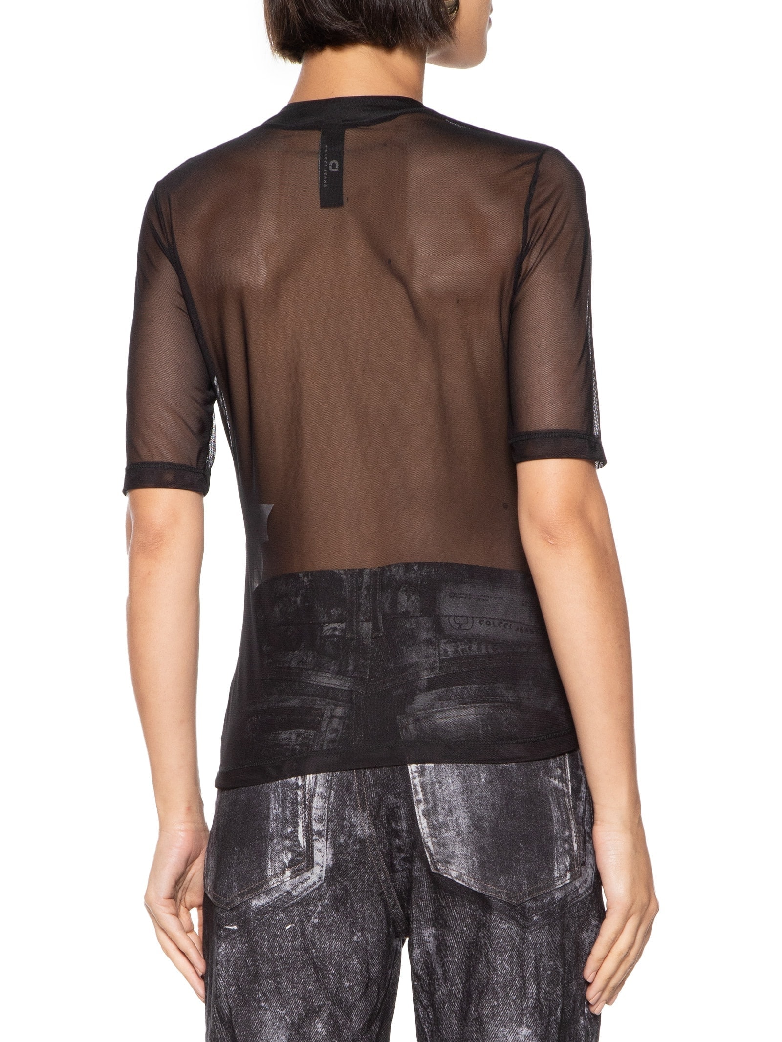 Blusa Feminina Tule Preto Colcci Jeans