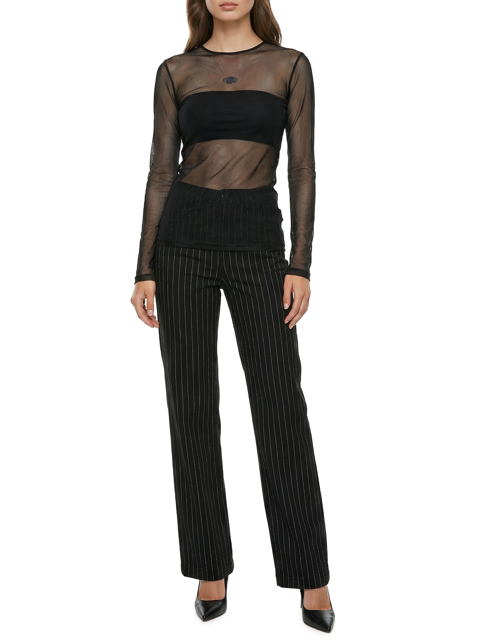 Blusa Feminina Tule Preto Colcci