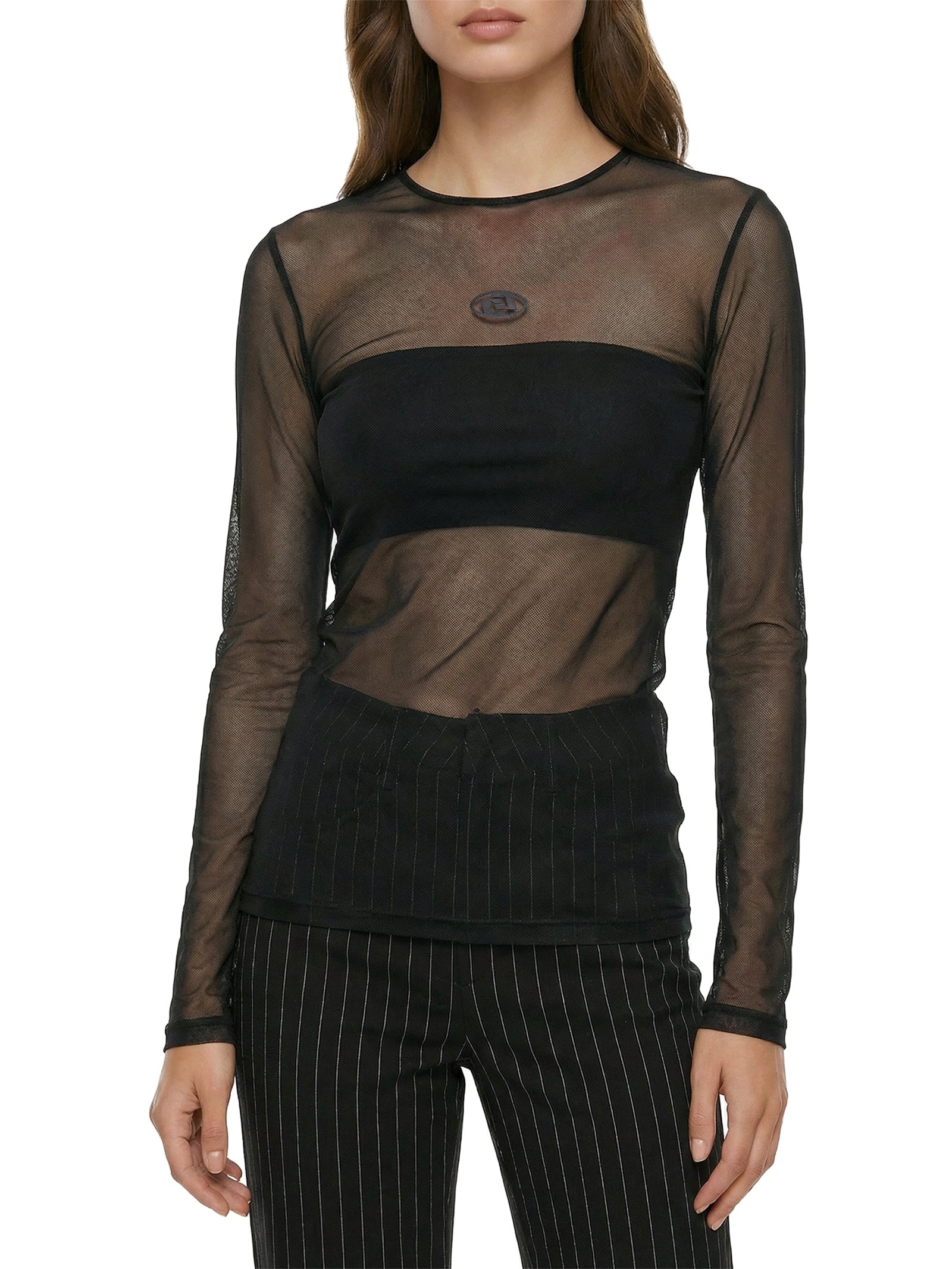 Blusa Feminina Tule Preto Colcci