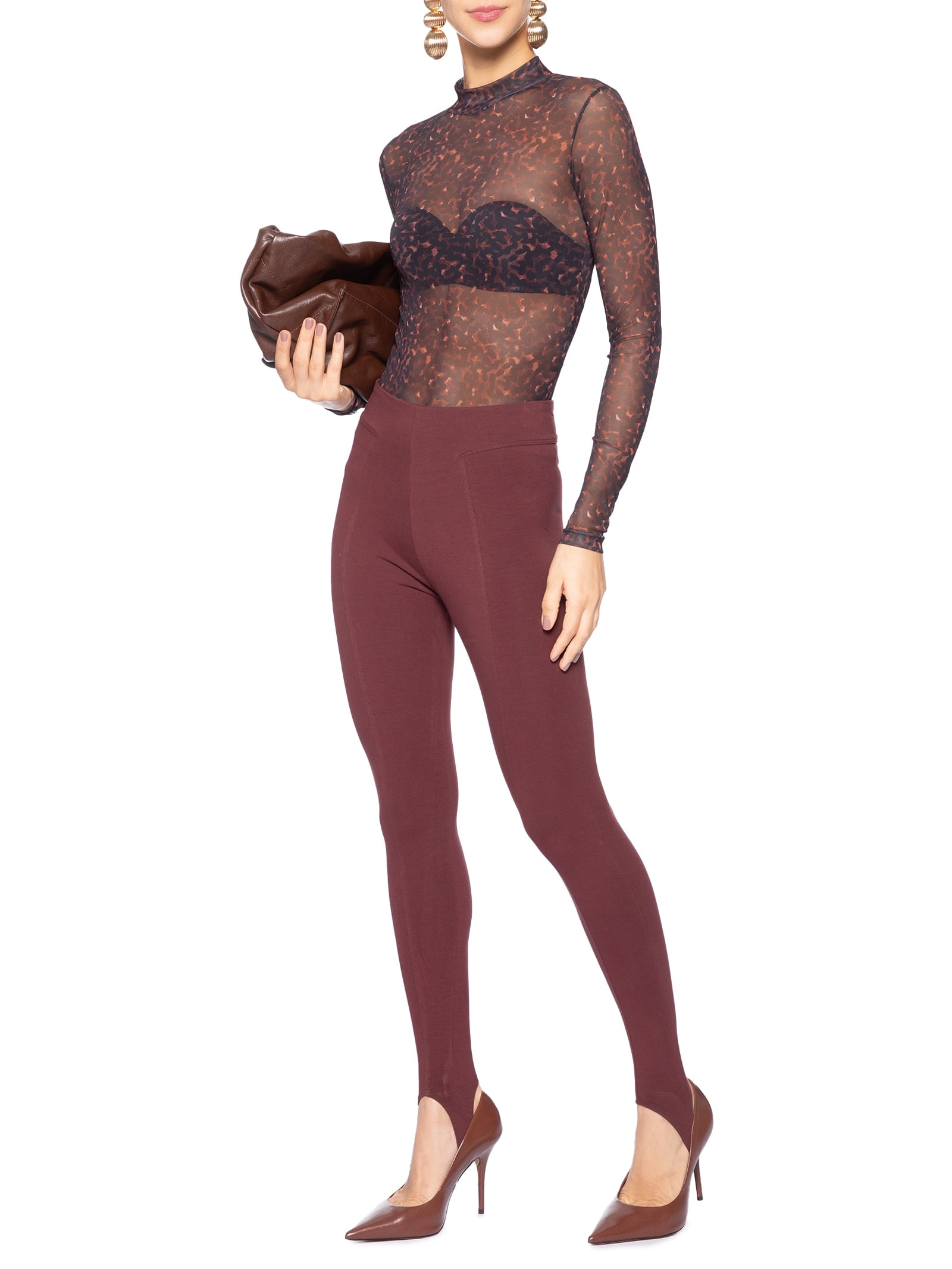 Blusa Feminina Tule Segunda Pele Textura Bean Col Marrom Animale