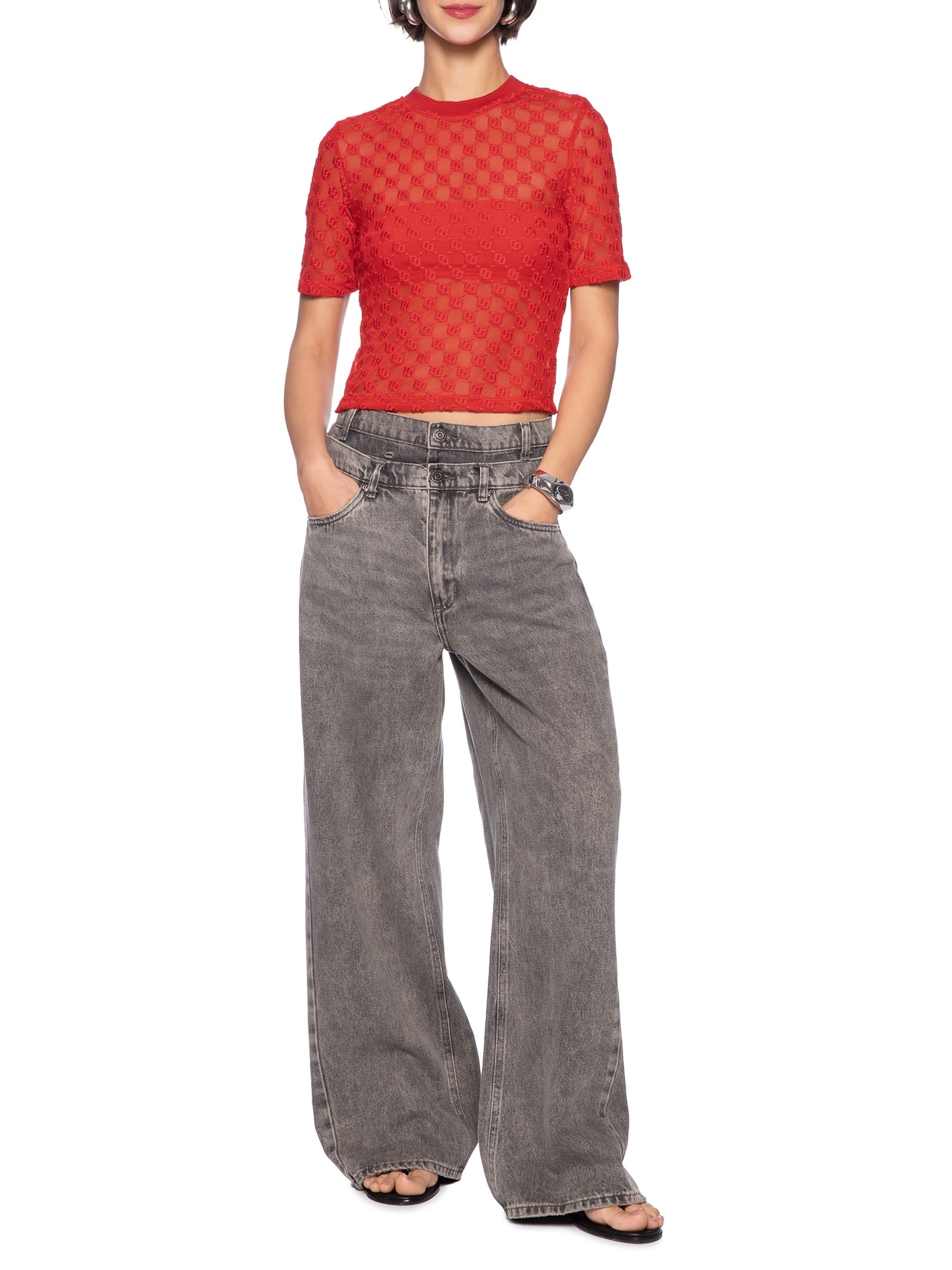 Blusa Feminina Tule Vermelho Colcci