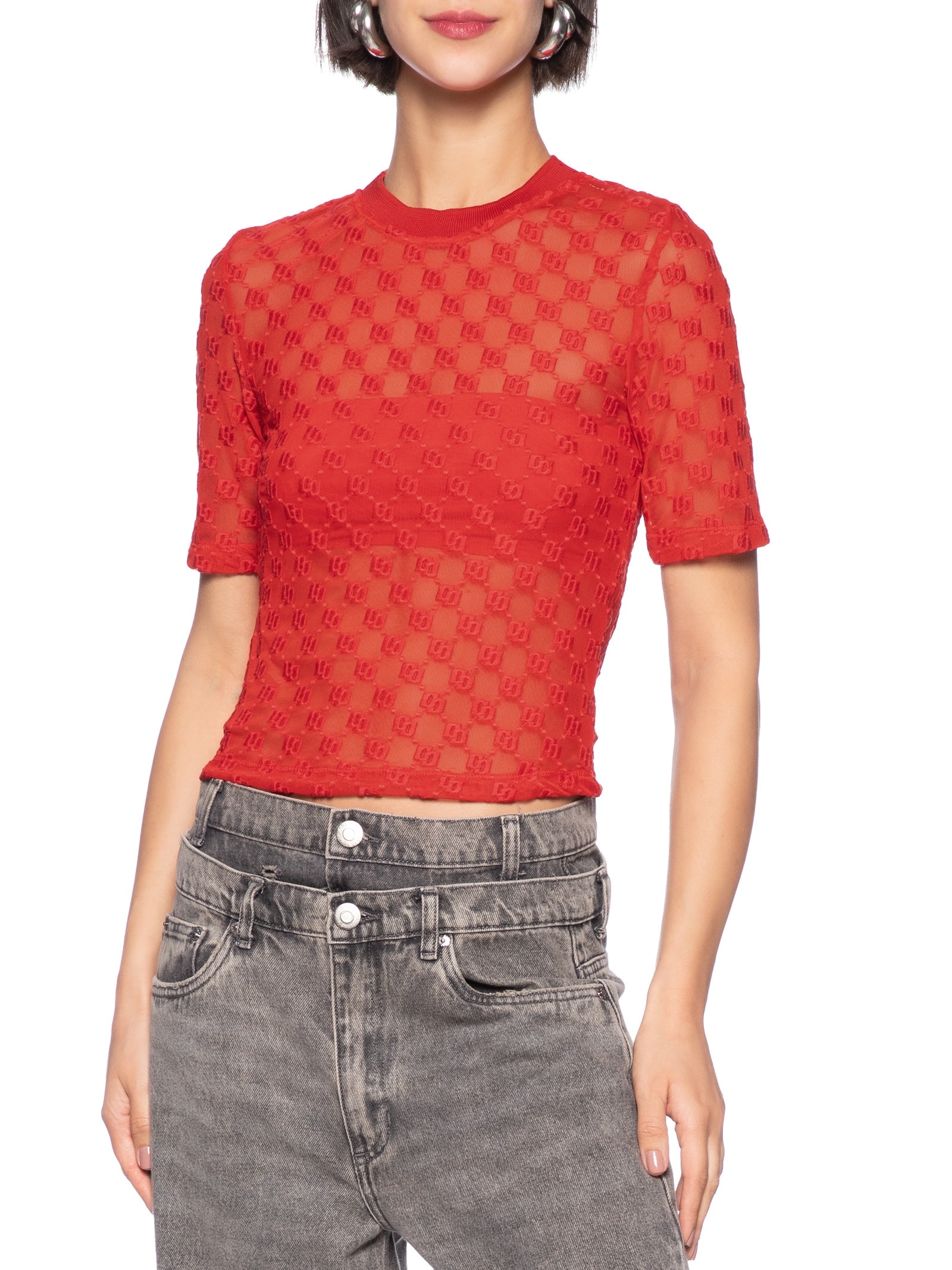 Blusa Feminina Tule Vermelho Colcci