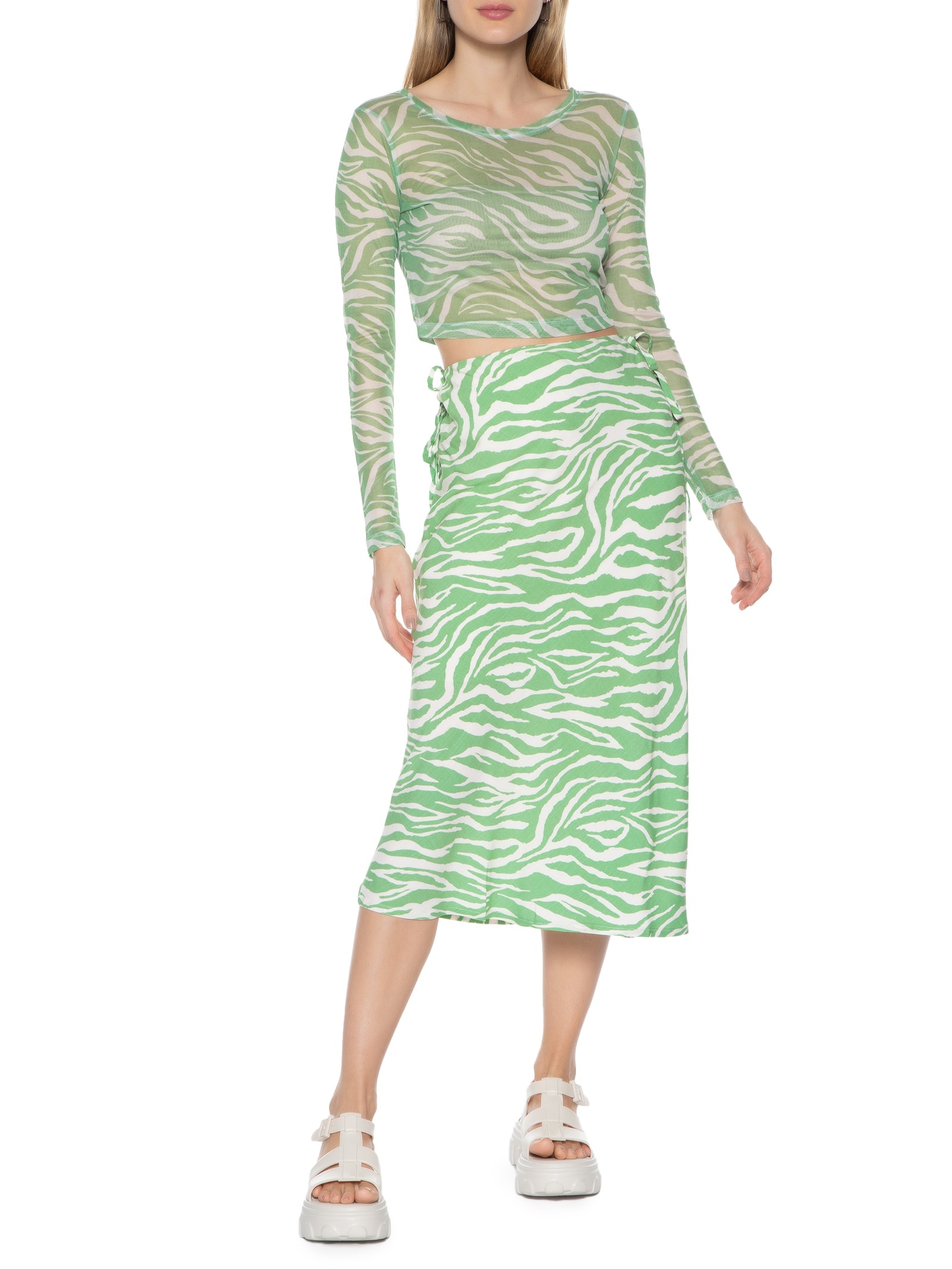 Blusa Feminina Tule Zebra Verde Market 33