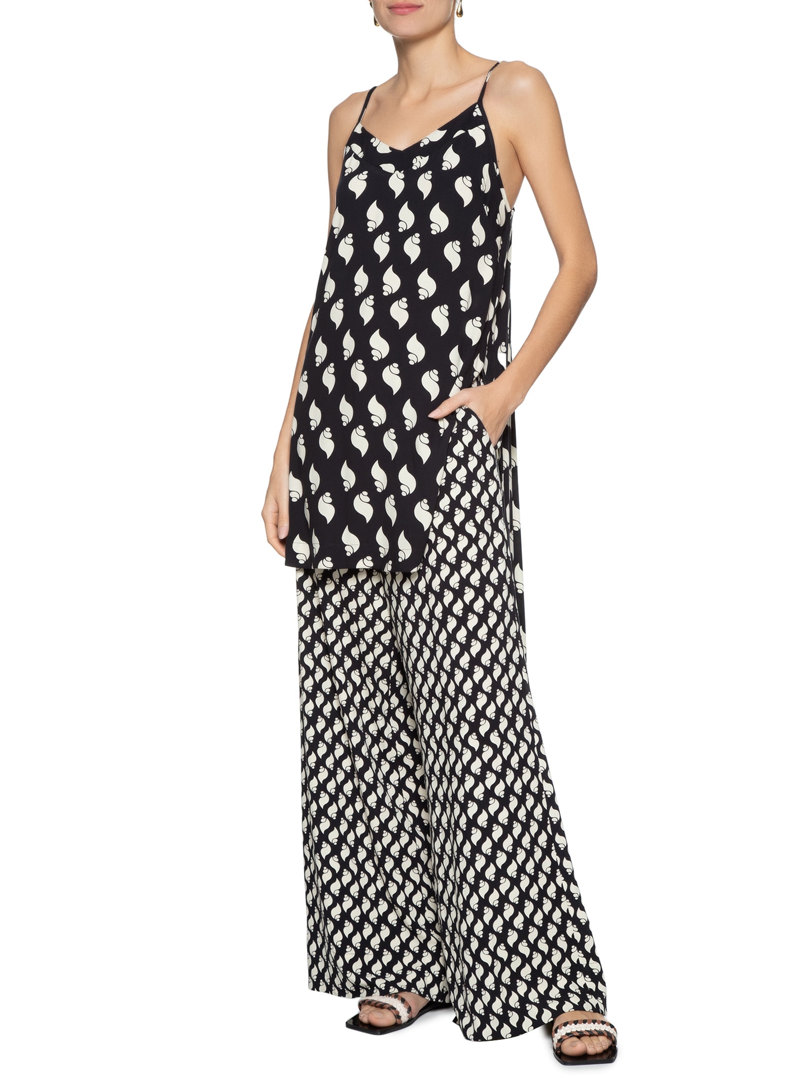 Blusa Feminina Túnica Crepe Litorânea Preto Dress To