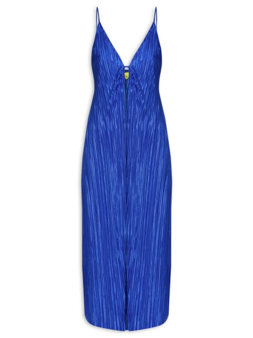 Blusa Feminina Túnica Plissada – Azul