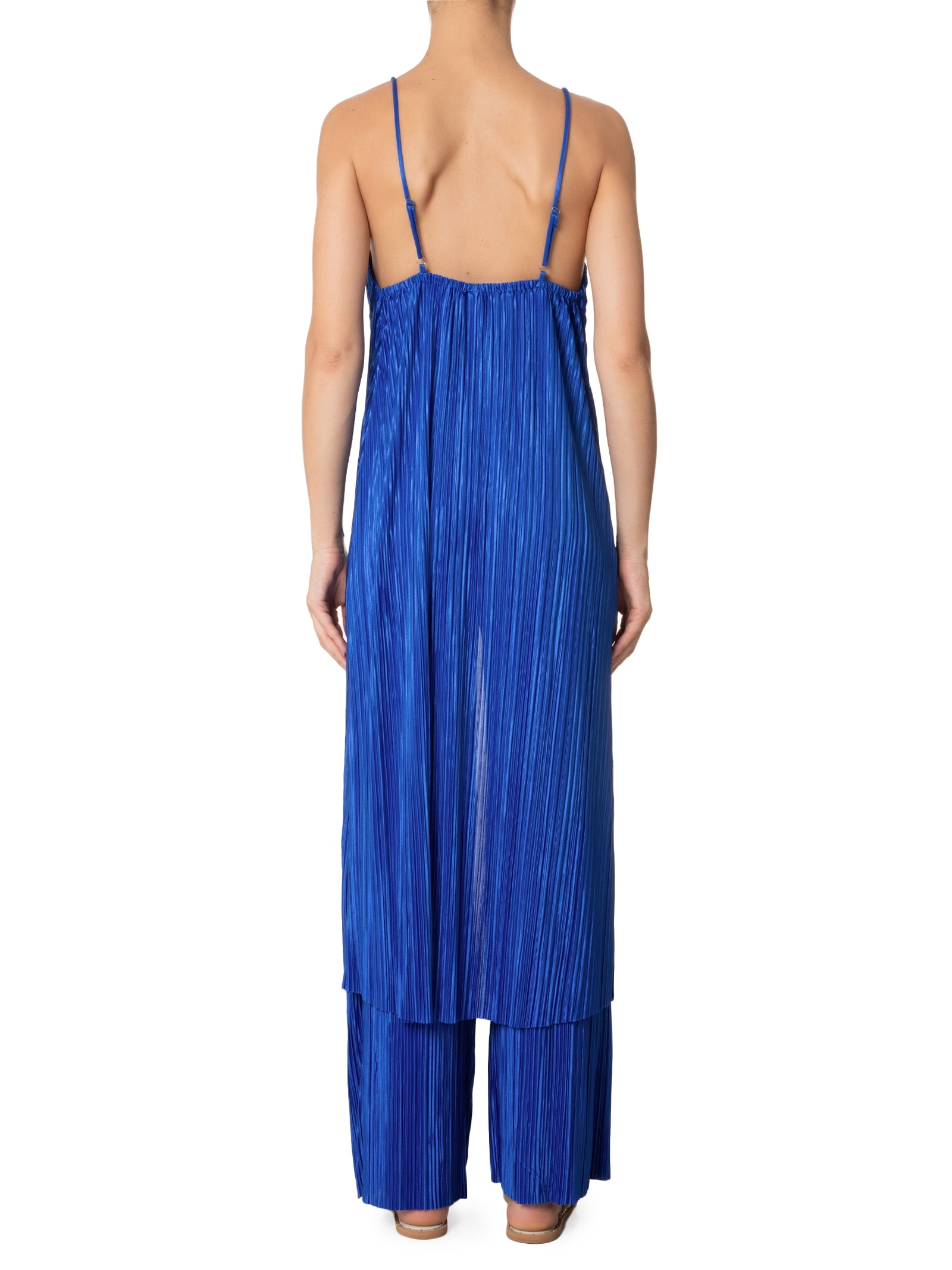 Blusa Feminina Túnica Plissada Azul Farm