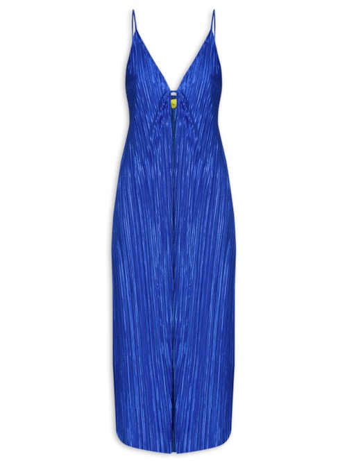 Blusa Feminina Túnica Plissada - Azul