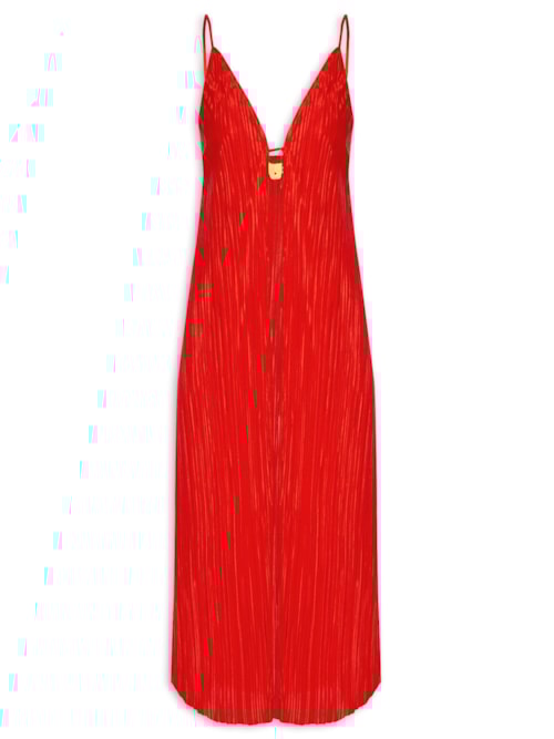 Blusa Feminina Túnica Plissada – Vermelho