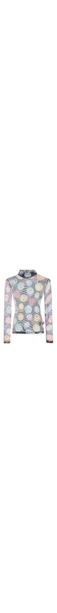 Blusa Feminina Turtleneck Watercolor Smiley - Preto