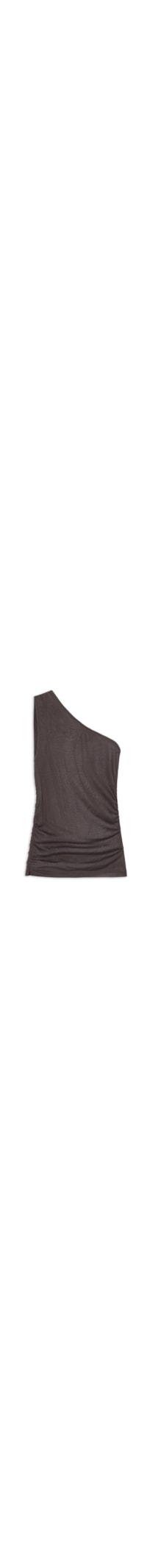 Blusa Feminina Um Ombro Só Drapeado Lateral - Marrom