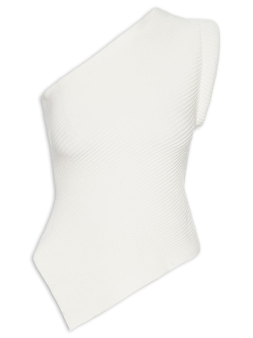 Blusa Feminina Um Ombro Só Em Tricot – Off White