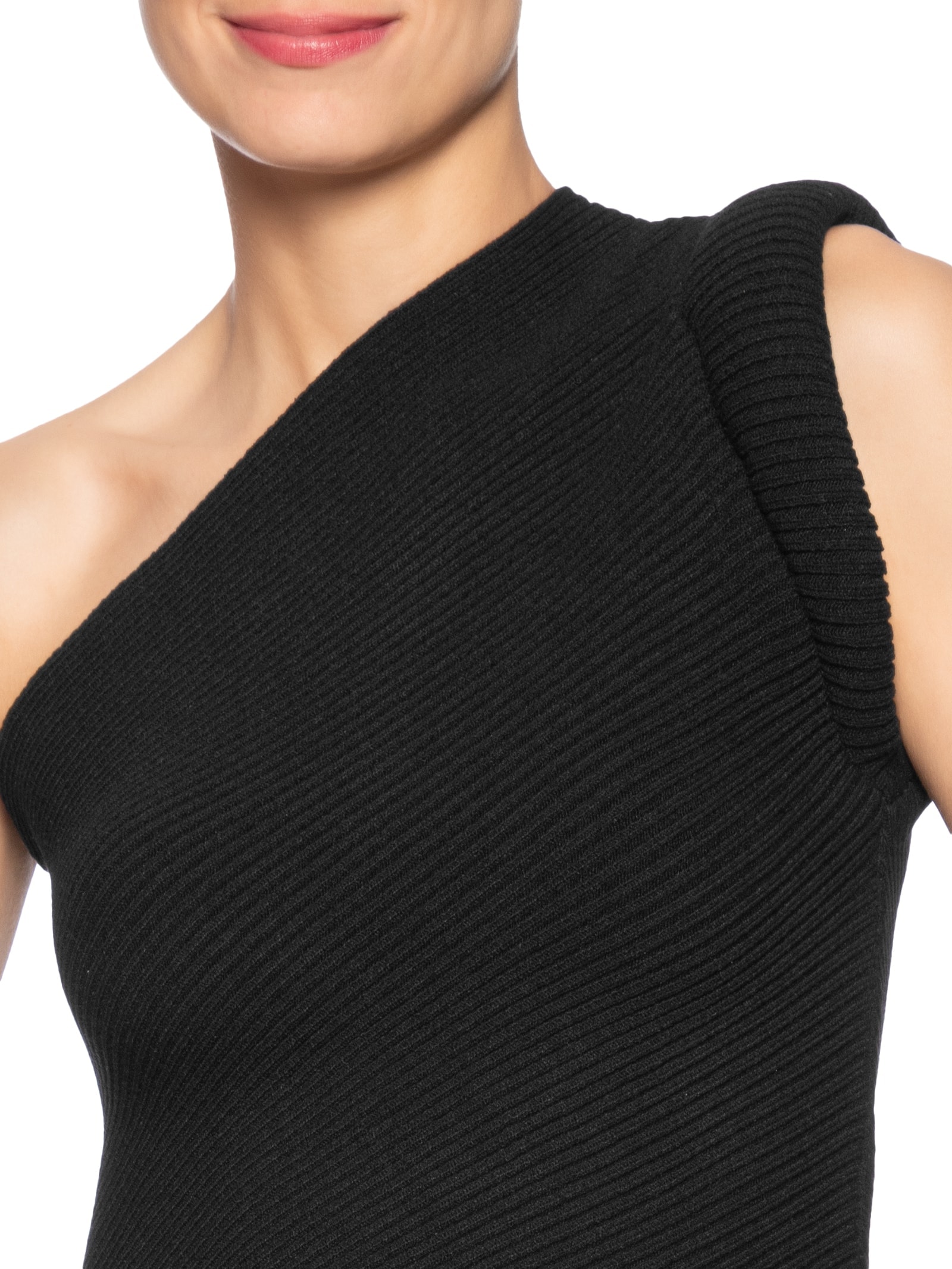 Blusa Feminina Um Ombro Só Em Tricot Preto Market 33