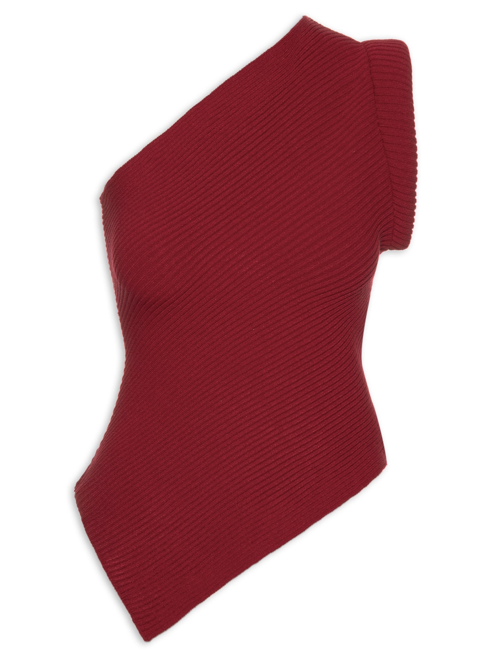 Blusa Feminina Um Ombro Só Em Tricot Vermelho Market 33