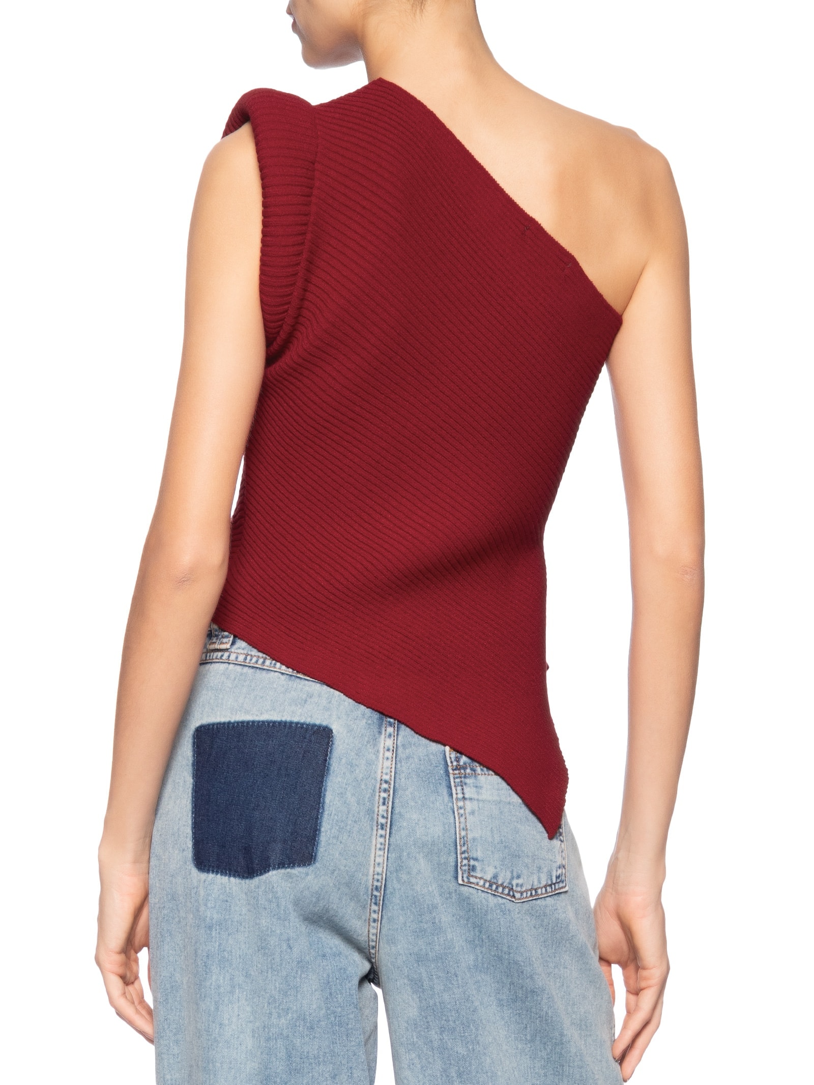Blusa Feminina Um Ombro Só Em Tricot Vermelho Market 33