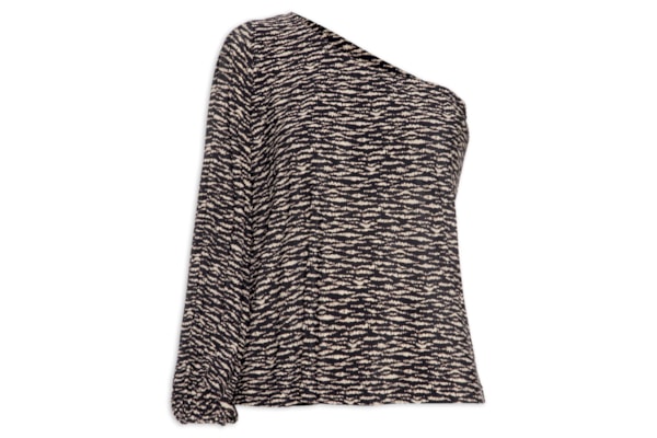 Blusa Feminina Um Ombro Só Estampa Trace - Preto