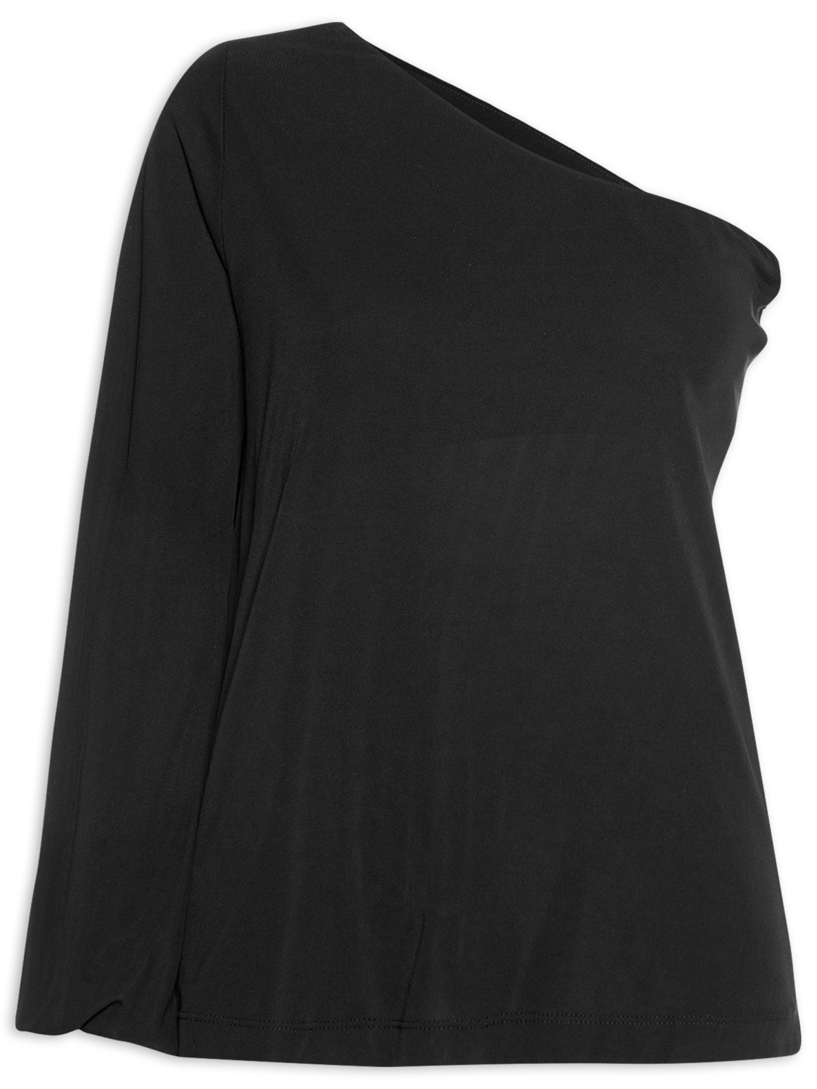 Blusa Feminina Um Ombro Só Preto Maria Filó